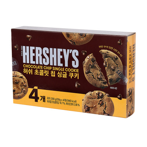 허쉬 초콜릿칩 싱글 쿠키 4번들팩 200g