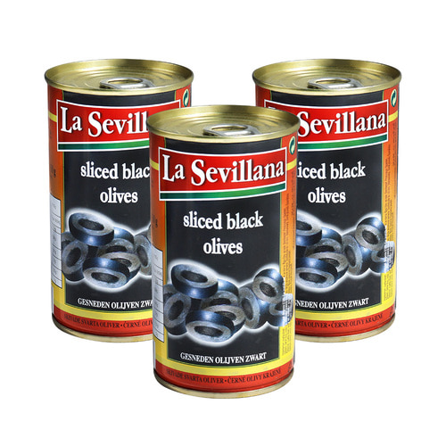 라세빌라나 슬라이스 블랙올리브 (캔) 350g x 3개